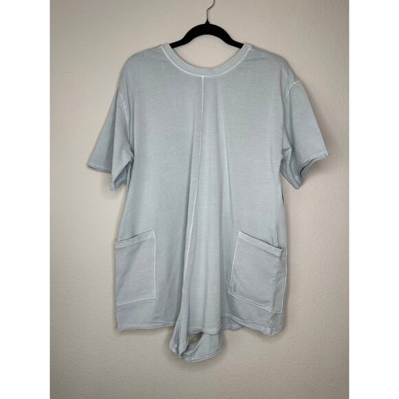 FREE PEOPLE MOVEMENT Hot Shot Tee Romper in Light Blue Grey Size XS - Picture 5 of 10